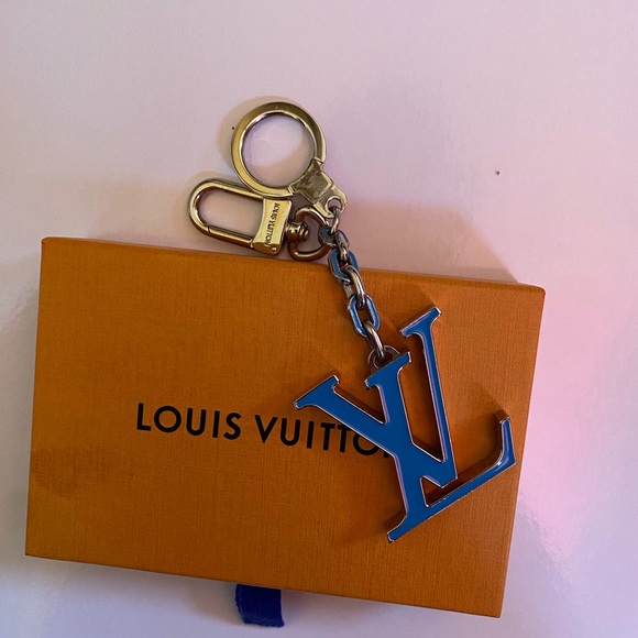 Louis Vuitton Blue Logo Keychain Charm - Picture 1 of 11